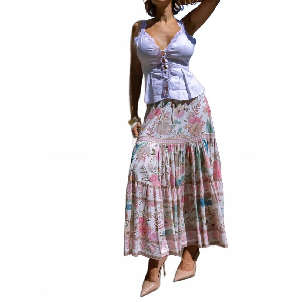 NEW STRAWBERRY PARIS maggie lace linen tank top in white